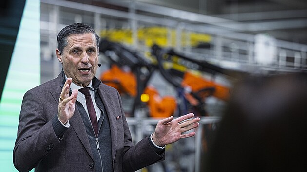 Předseda představenstva Škoda Auto Klaus Zellmer na otevření nové výrobní haly pro bateriové systémy společnosti Škoda Auto v Mladé Boleslavi. (27. února 2026)