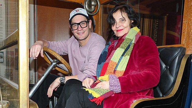 David Kraus a jeho maminka Jana Krausová (výstava Titanic, Praha, únor 2026)