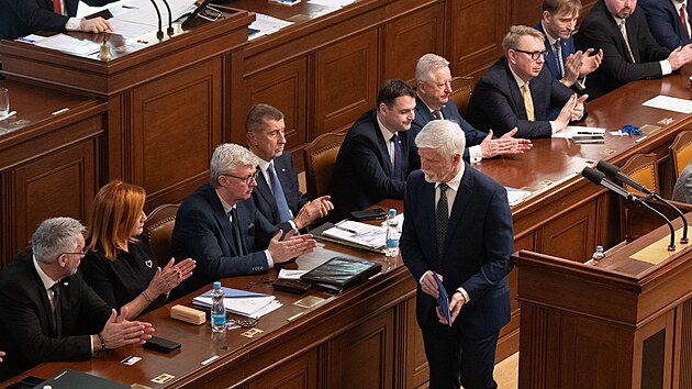 Prezident Petr Pavel vystoupil na 10. schůzi sněmovny. (3. března 2026)