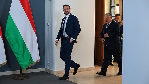 Maďarský premiér Viktor Orbán se v Budapešti v setkává s viceprezidentem USA J. D. Vancem. (7. dubna 2026)