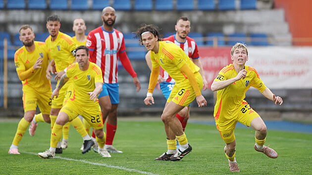 Momentka z druholigov&eacute;ho utk&aacute;n&iacute; Jihlava - Zbrojovka Brno