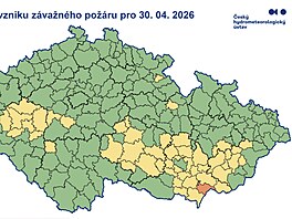 Riziko vzniku z&aacute;važn&eacute;ho pož&aacute;ru ve čtvrtek 30. dubna