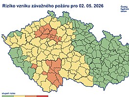 Riziko vzniku z&aacute;važn&eacute;ho pož&aacute;ru v sobotu 2. května