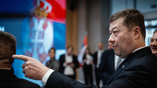 Předseda Poslaneck&eacute; sněmovny Parlamentu Česk&eacute; republiky Tomio Okamura na st&aacute;tn&iacute; n&aacute;v&scaron;těvě Srbska (29. dubna 2026)