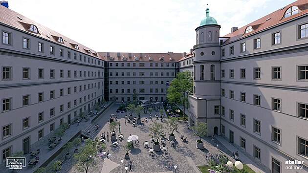 Vizualizace budouc&iacute; podoby obř&iacute; budovy někdej&scaron;&iacute;ch Han&aacute;ck&yacute;ch kas&aacute;ren v Olomouci, jež se probouz&iacute; k životu a d&iacute;ky nov&eacute;mu majiteli Richardu Salibovi stoj&iacute; na prahu velk&eacute; proměny za stamiliony.
