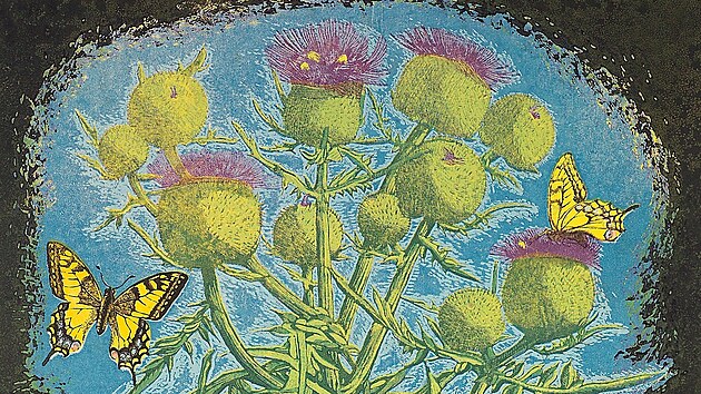 Anna Mackov&aacute;, Bodl&aacute;k, 1931, dřevoryt, pap&iacute;r, 41,5 &times; 50 cm (sb&iacute;rka GMU)