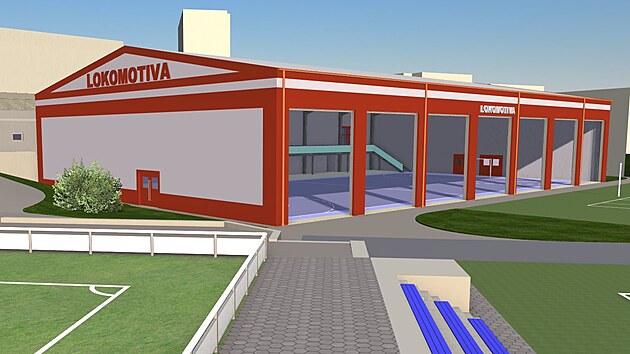 Vizualizace nov&eacute; podoby chebsk&eacute; Lokomotivy. Modernizace are&aacute;lu bude st&aacute;t zhruba 400 milionů korun.