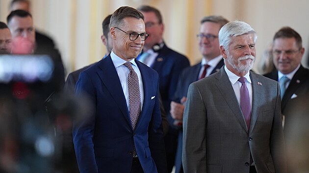 Prezident Petr Pavel a finský prezident Alexander Stubb před dvoudenní konferencí Evropa jako úkol, zaměřenou na evropskou bezpečnost a obranný průmysl či evropskou konkurenceschopnost a strategickou průmyslovou politiku. (5. května 2026)