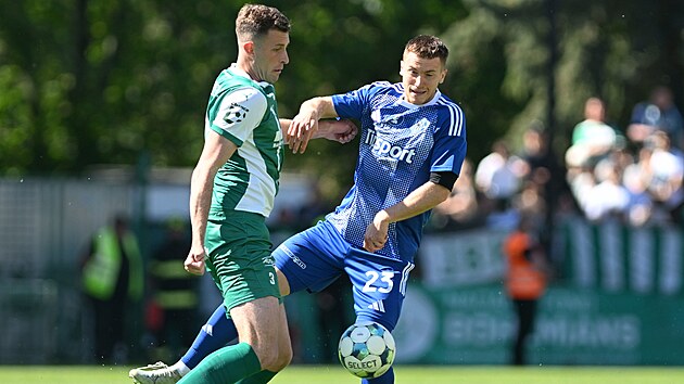 Obr&aacute;nce Matěj Kadlec z Bohemians (vlevo) a Fabijan Krivak z Olomouce