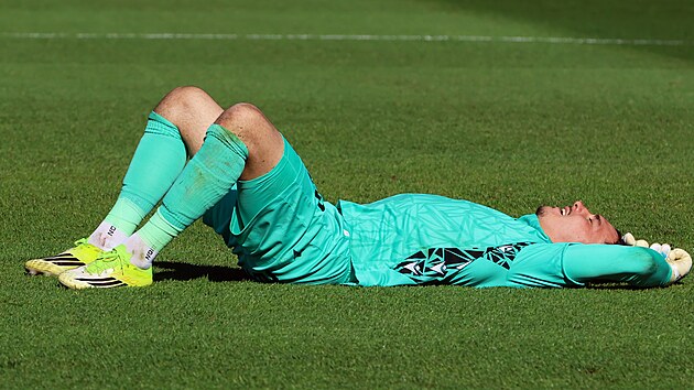 Zklaman&yacute; brank&aacute;ř ostravsk&yacute;ch fotbalistů Martin Jedlička po rem&iacute;ze s Mladou Boleslav&iacute; 0:0.