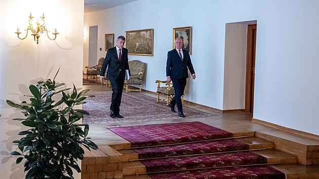 Prezident Petr Pavel přijal na Hradě premi&eacute;ra Andreje Babi&scaron;e (8. května 2026)