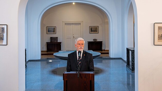 Prezident Petr Pavel na tiskov&eacute; konferenci po jedn&aacute;n&iacute; s premi&eacute;rem Andrejem Babi&scaron;em (8. května 2026)