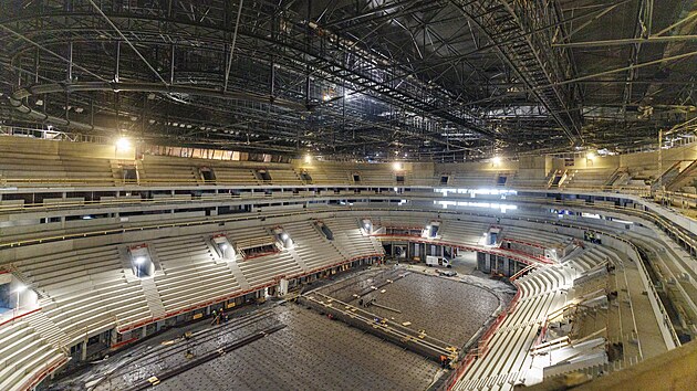 Budovaná Arena Brno v areálu brněnského výstaviště zachycená na snímku z 6. května 2026.