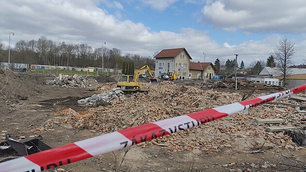 Demolice Lidov&eacute;ho domu ve Vamberku na zač&aacute;tku dubna 2026.