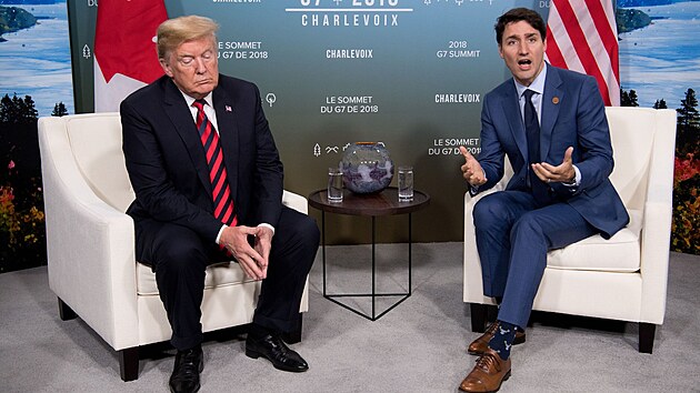 Americký prezident Donald Trump a bývalý kanadský premiér Justin Trudeau