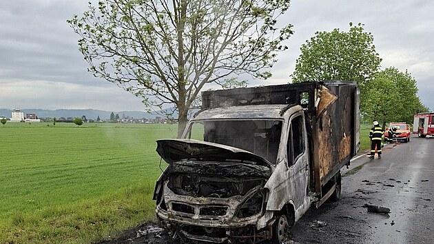 Pož&aacute;r dod&aacute;vky u Postřelmova na &Scaron;umpersku (14. května 2026)