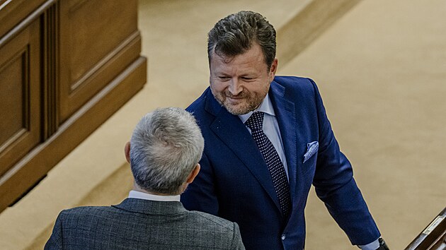 Předseda poslaneckého klubu ODS Marek Benda a poslanec Vojtěch Munzar (ODS)