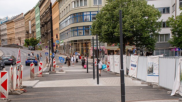 Staveni&scaron;tě nov&eacute; tramvajov&eacute; trati na V&aacute;clavsk&eacute;m n&aacute;měst&iacute; (13. května 2026)