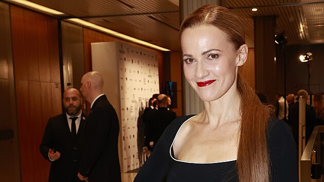Herečka Petra Bučkov&aacute; na před&aacute;v&aacute;n&iacute; cen Česk&yacute; lev (Praha, 14. března 2026)