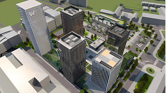 Aktuálně se na Šumavské ulici v Brně tyčí komplex mrakodrapových trojčat, developer plánuje další dvě věže a město diskutuje o šesté. (20. května 2026)