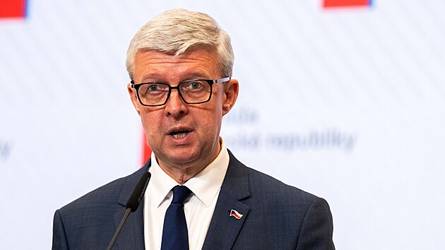 Tisková konference po jednání vlády. Na snímku ministr průmyslu Karel Havlíček. (25. května 2026)