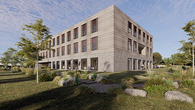 Vizualizace nového pavilonu akutního oddělení v Psychiatrické nemocnici v Kroměříži. (květen 2026)