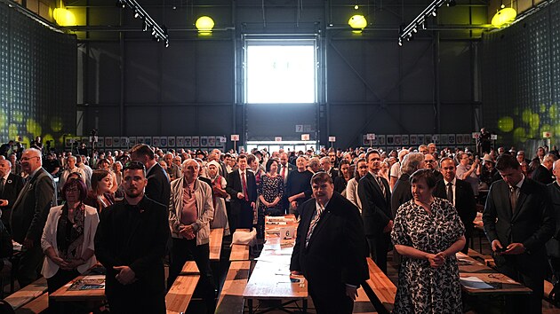 Hosté Sudetoněmeckých dnů na mši na na brněnském výstavišti. (24. 5. 2025)