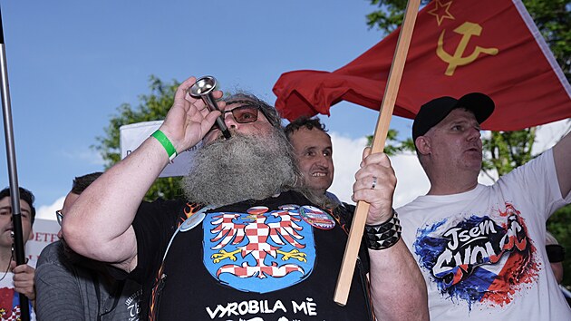 Odpůrci sudetoněmeckého sjezdu v Brně (23. května 2026)