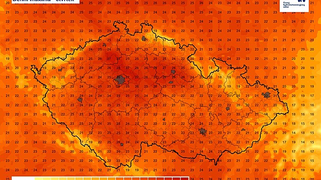 Podle Česk&eacute;ho hydrometeorologick&eacute;ho &uacute;stavu bude dnes přev&aacute;žně polojasno až jasno. Teploty vystoup&iacute; na 23 až 28 &deg;C, na z&aacute;padě Čech a na v&yacute;chodě &uacute;zem&iacute; kolem 21 &deg;C.