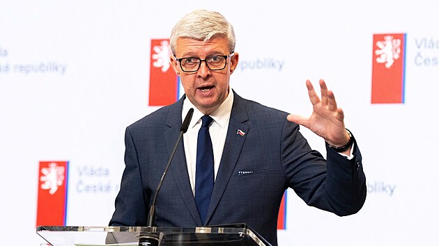 Tisková konference po jednání vlády. Na snímku ministr průmyslu Karel Havlíček. (25. května 2026)