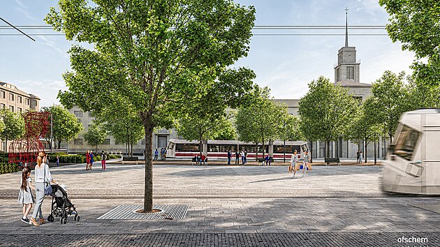 Tramvajové soupravy po rekonstrukci brněnského náměstí Míru pojedou po obvodu celého prostranství. Prodejna Brněnka i bar Rio ze středu zmizí, a vznikne tak volný centrální pobytový prostor. Místo kasáren doplní náměstí dva pětipodlažní polyfunkční domy.