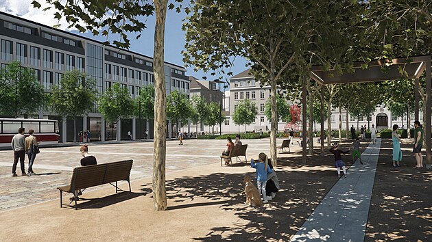 Tramvajové soupravy po rekonstrukci brněnského náměstí Míru pojedou po obvodu celého prostranství. Prodejna Brněnka i bar Rio ze středu zmizí, a vznikne tak volný centrální pobytový prostor. Místo kasáren doplní náměstí dva pětipodlažní polyfunkční domy.