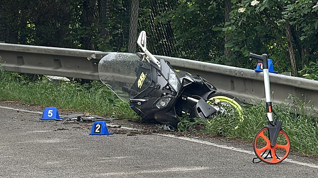 Srážka motorkáře s dodávkou v obci Psáry. (3. června 2026)