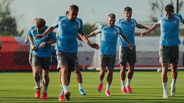 Fotbalová reprezentace během tréninku v mexické Guadalajaře.