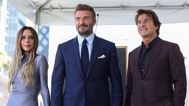 Manžel&eacute; Beckhamovi a Tom Cruise (12. června 2026)