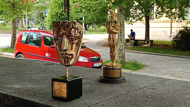 Producenti dokumentárního filmu Pan Nikdo proti Putinovi Alžběta Karásková a Radovan Síbrt přivezli obě své trofeje ukázat do Jihlavy. (23. června 2026)