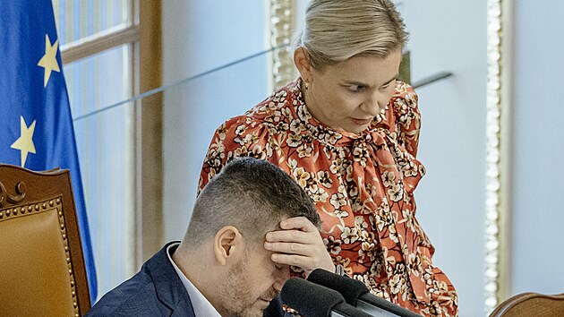 Jednání Poslanecké sněmovny. Novela zákona o státní sociální podpoře. Na snímku Patrik Nacher (ANO), Taťána Malá (ANO). (8. července 2026)