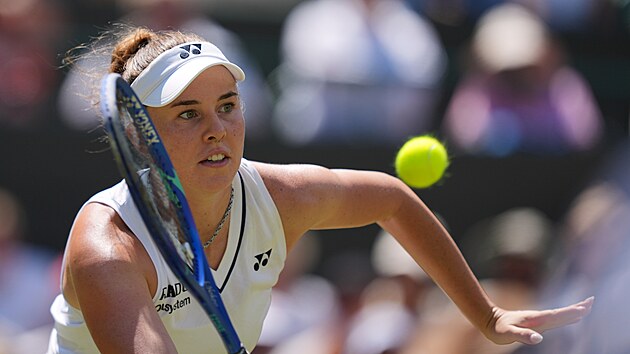 Linda Nosková ve čtvrtfinále Wimbledonu.
