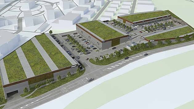 Firma Portin chce stavět nákupní zónu na okraji Prachatic u Husinecké ulice.