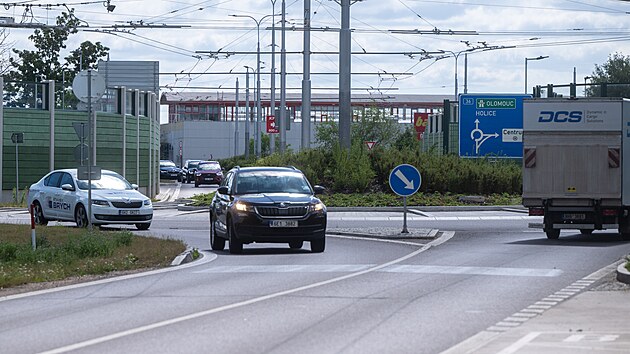 Provoz za vyústěním severovýchodního obchvatu v Trnové (8. července 2026)