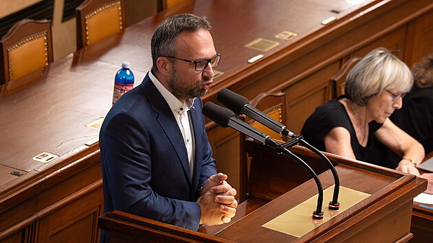 Šéf poslanců lidovců Marian Jurečka ve Sněmovně (14. července 2026)