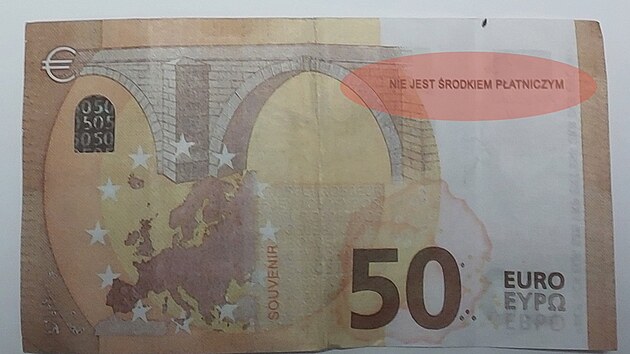 Napodobeniny eurobankovek, které se našly v tržbách na Trutnovsku. (17. července 2026)