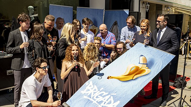 Olga Lounová a herci a tvůrci filmu Brigáda (8. července 2026)