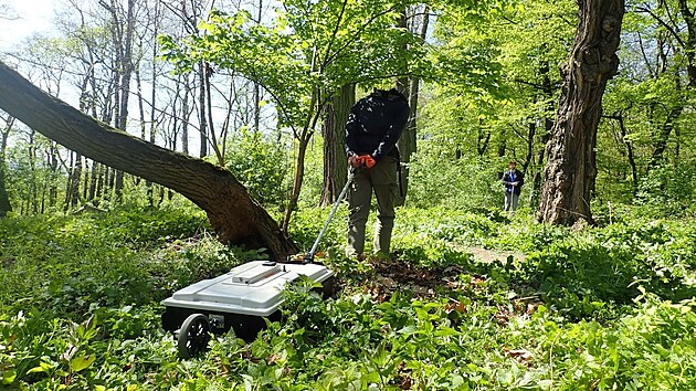 Odborníci z Ostravského muzea a Masarykovy univerzity prozkoumali terén na Landeku pomocí georadaru a magnetometru. Hledali pozůstatky kamenného hradu, který tu ve 13. století založil Přemysl Otakar II. (duben 2026)