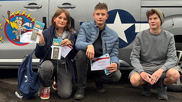 (Zleva) Adam Zylberait, František Brtinský, Hugo Jordan. Eday 2025