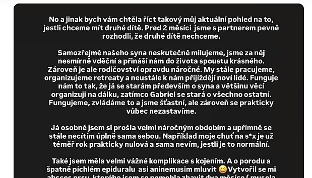 Daisy Lee zveřejnila své důvody, proč nechce mít druhé dítě.