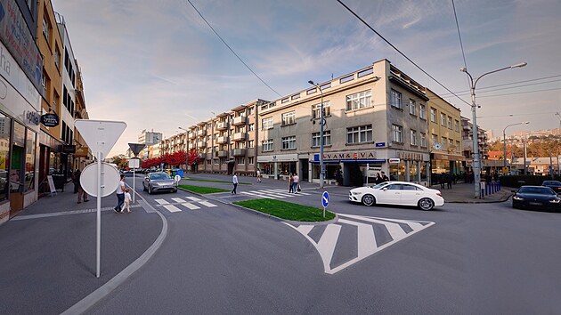 Křižovatka v centru Zlína se změní tak, aby bylo možné odbočit z Dlouhé do Zarámí a mohly tudy jezdit i trolejbusy. (srpen 2026)