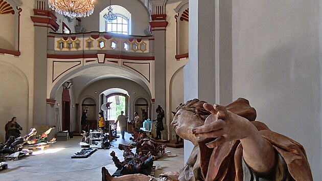 Barokní sochy byly vystaveny v kostele sv. Mikuláše ve Vraclavi od roku 1987 jako součást expozice restaurátorských prací.