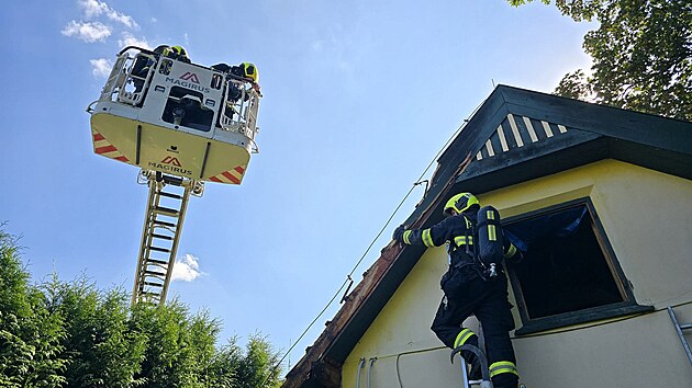 Likvidace vosího hnízda skončila v sobotu 8. srpna na pražském Vyšehradě ohněm na střeše historického domu.