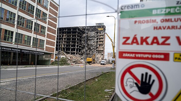 Demolice torza 34. budovy v baťovském areálu ve Zlíně. (10. srpna 2026)